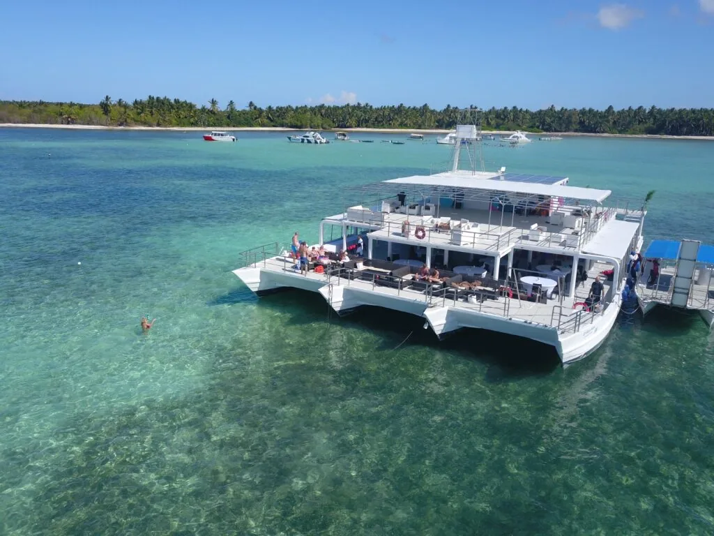 Open bar service aboard the catamaran